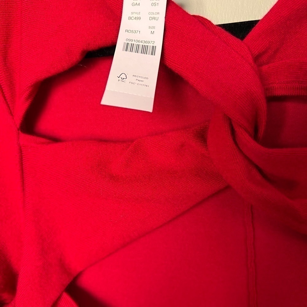 J.Crew Merino Wool Twist-Back Sweater-Dress in Red Color Size Medium - Picture 5 of 8
